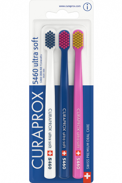 Curaprox CS 5460 Ultra Soft Zahnbürste – Sanfte Zahn- und Zahnfleischpflege für Erwachsene | Ultraweiche Curen®-Borsten für eine schonende und gründliche Reinigung | Farbe zufällig | Einzelverpackung